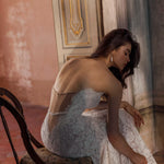 Bespoke strapless lace wedding gown with sheer corset back and scalloped trim, Ricca Sposa Luka bridal gown