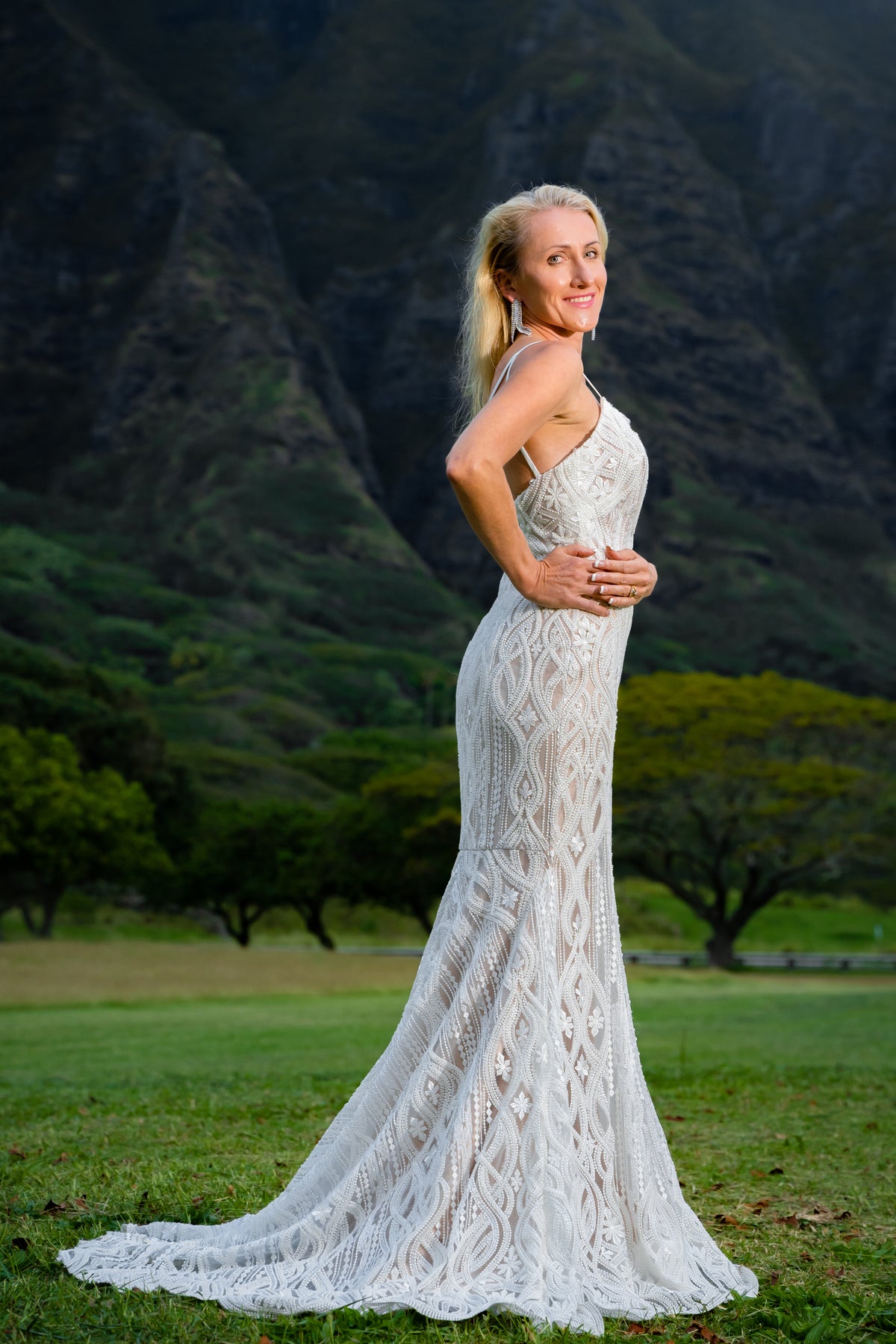 Beaded Mermaid Wedding Dress with Deep Plunging Neckline and Straps 26 Beaded Mermaid Wedding Dress with Deep Plunging Neckline and Straps 26