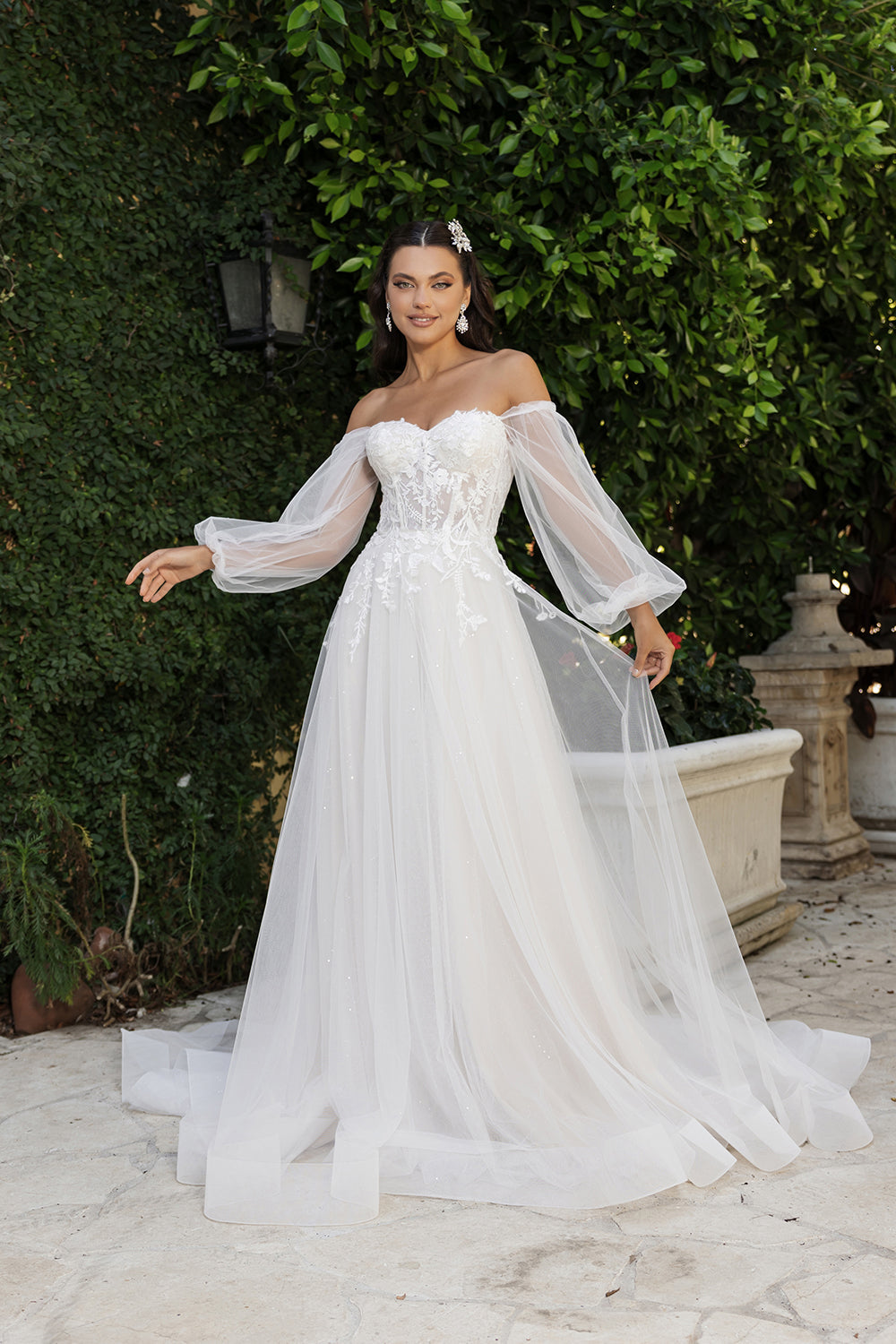 Lace A-Line Bridal Gown with Sweetheart Neckline