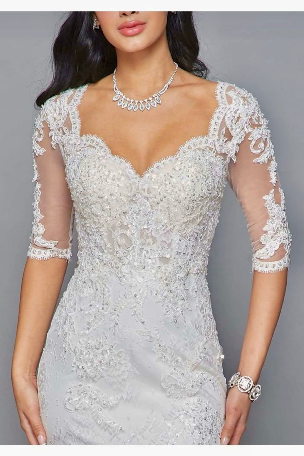 short in the front and long in the back dresses A-Line Lace Sweetheart Bridal Gown