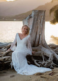 Boho Lace Mermaid Wedding Dress 