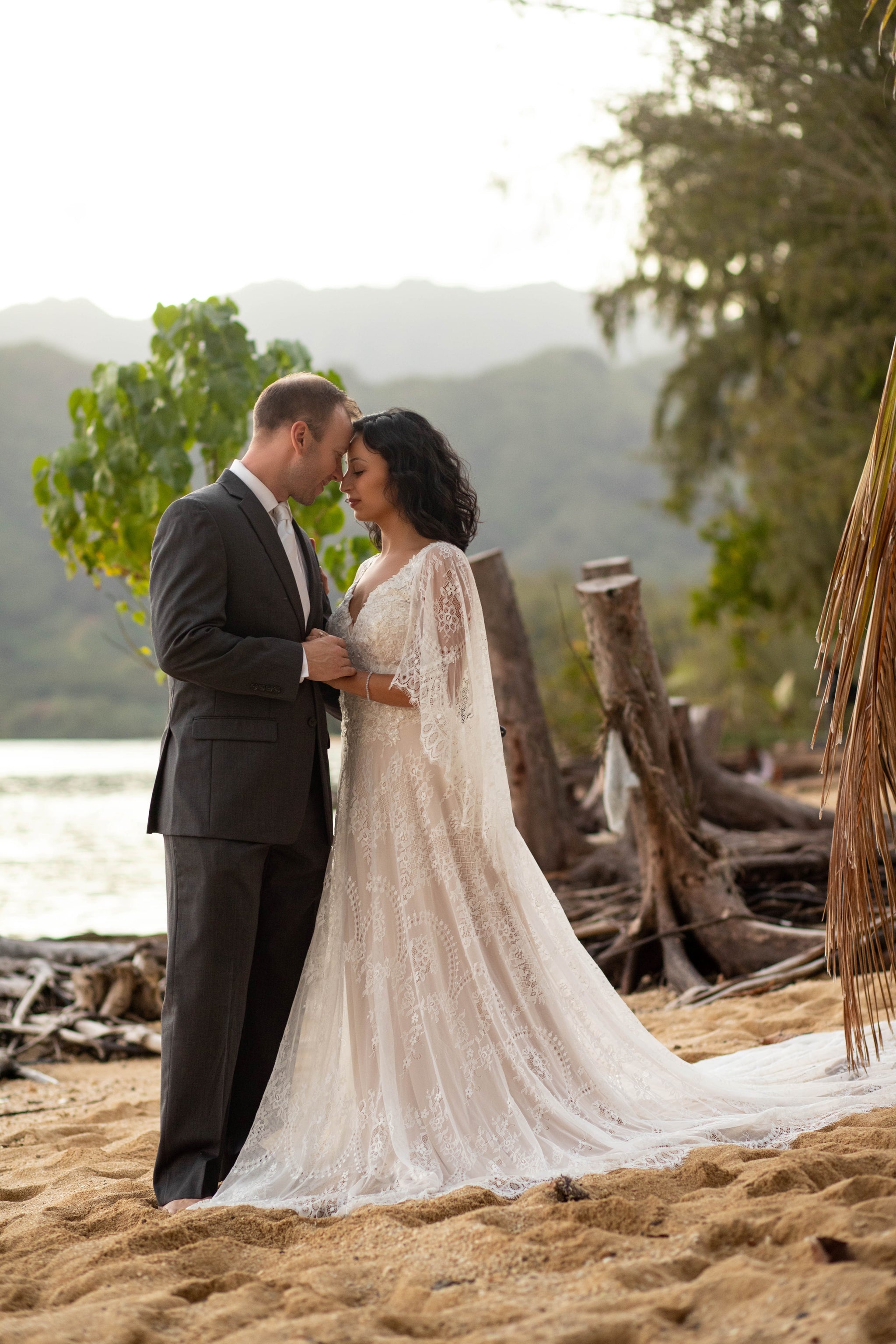 A-Line Lace Wedding Dress with V-Neck and Cape Sleeves 0 A-Line Lace Wedding Dress with V-Neck and Cape Sleeves 0