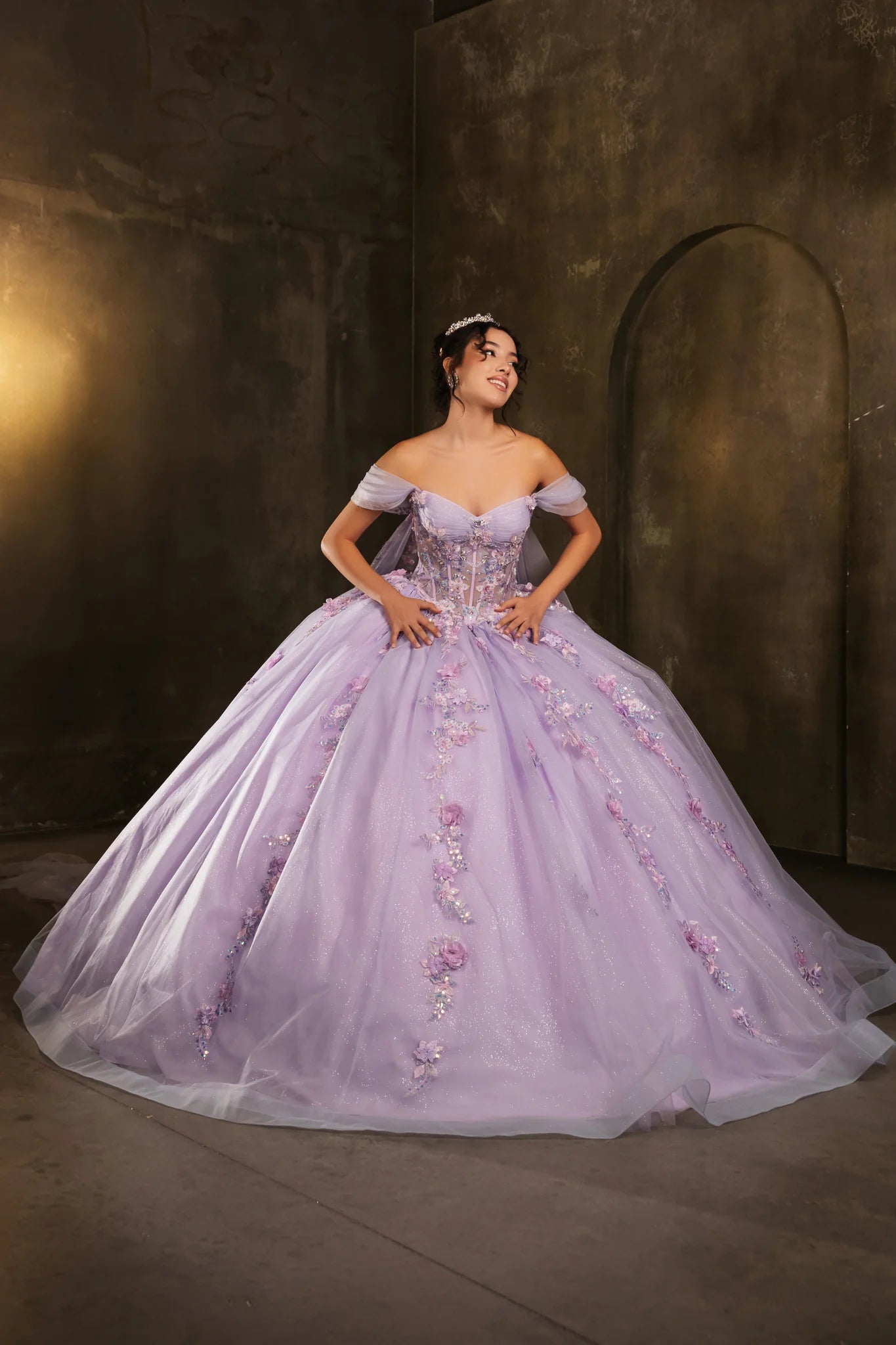 Embroidered Tulle Ballgown Quinceañera Bridal Gown 8 / Purple