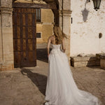 Strapless corset back Ricca Sposa wedding dress with handcrafted 3D floral lace and glitter tulle bridal gown