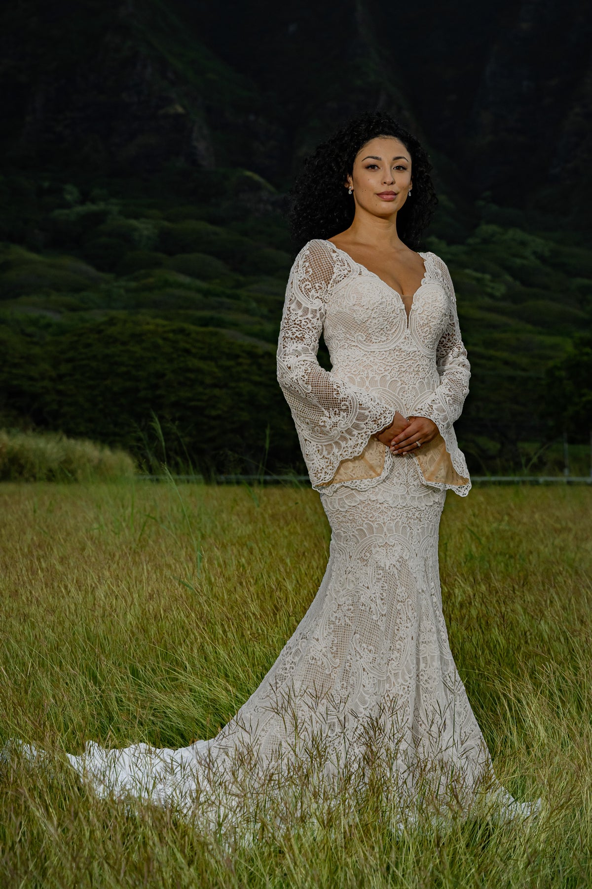 Boho Mermaid Crochet Lace Wedding Dress with Bell Sleeves 24 Boho Mermaid Crochet Lace Wedding Dress with Bell Sleeves 24