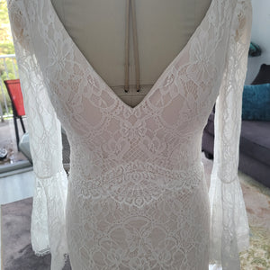 Boho Lace Mermaid Wedding Dress 