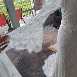 Boho Lace Mermaid Wedding Dress 