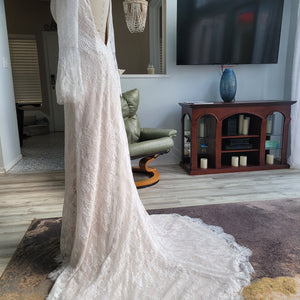 Boho Lace Mermaid Wedding Dress 