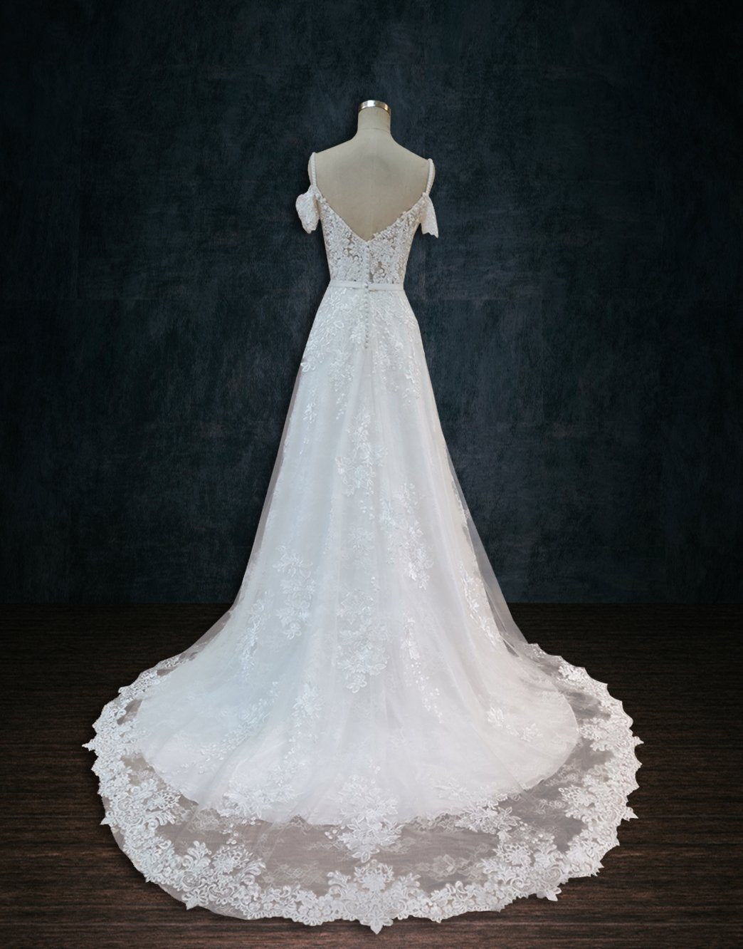 A-Line Boho Lace Wedding Dress with Off-Shoulder Sleeves & Beading 28 A-Line Boho Lace Wedding Dress with Off-Shoulder Sleeves & Beading 28