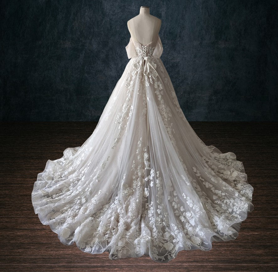 Beaded A-Line Boho Wedding Dress with Plunging V-Neck & Flutter Sle... 14 Beaded A-Line Boho Wedding Dress with Plunging V-Neck & Flutter Sle... 14