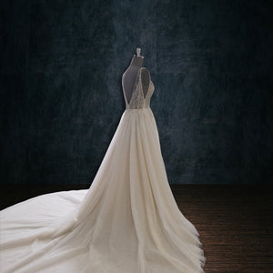 boho beaded mermaid wedding dresses 