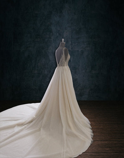 boho beaded mermaid wedding dresses 