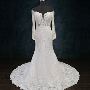 boho beaded mermaid wedding dress