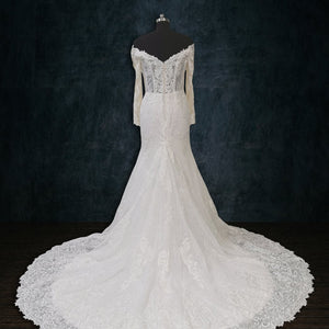 boho beaded mermaid wedding dress
