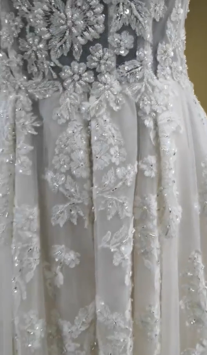 Beaded Lace Boho A-Line Wedding Dress with Sweetheart Neckline 20 Beaded Lace Boho A-Line Wedding Dress with Sweetheart Neckline 20
