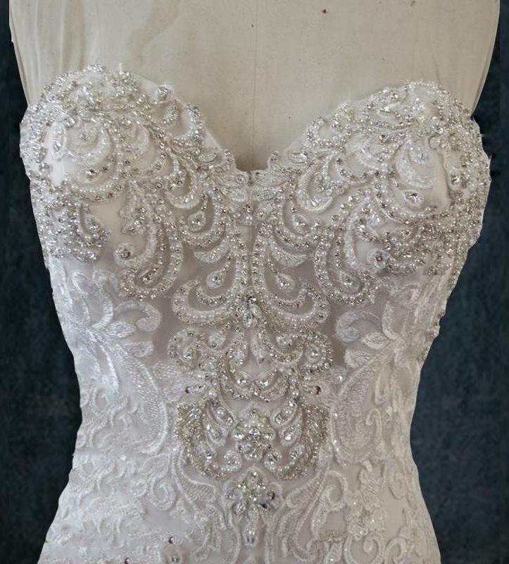 Crystal Beaded Lace Mermaid Wedding Dress | Bespoke Bridal Gown 12 Crystal Beaded Lace Mermaid Wedding Dress | Bespoke Bridal Gown 12