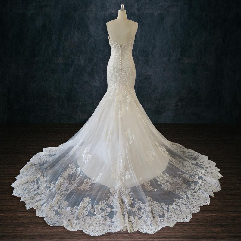 Crystal Beaded Lace Mermaid Wedding Dress | Bespoke Bridal Gown 12 Crystal Beaded Lace Mermaid Wedding Dress | Bespoke Bridal Gown 12