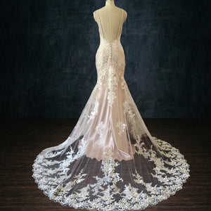 wedding dress with bell sleeves