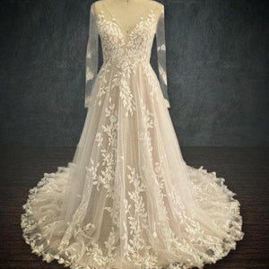 long sleeve lace wedding dress