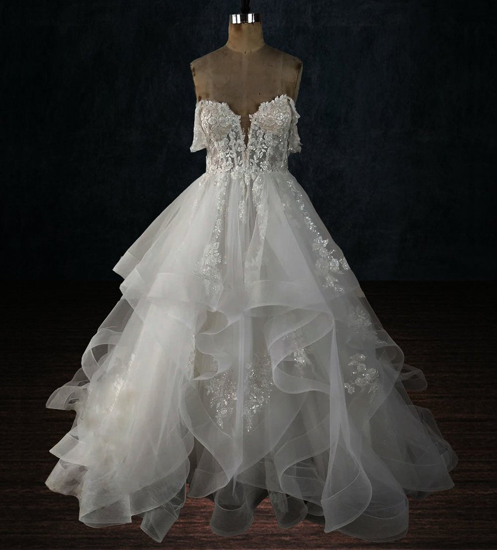 v neck low back wedding dress