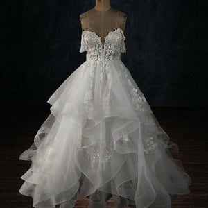 v neck low back wedding dress
