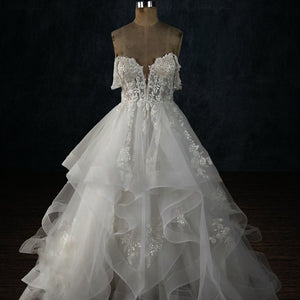 v neck low back wedding dress