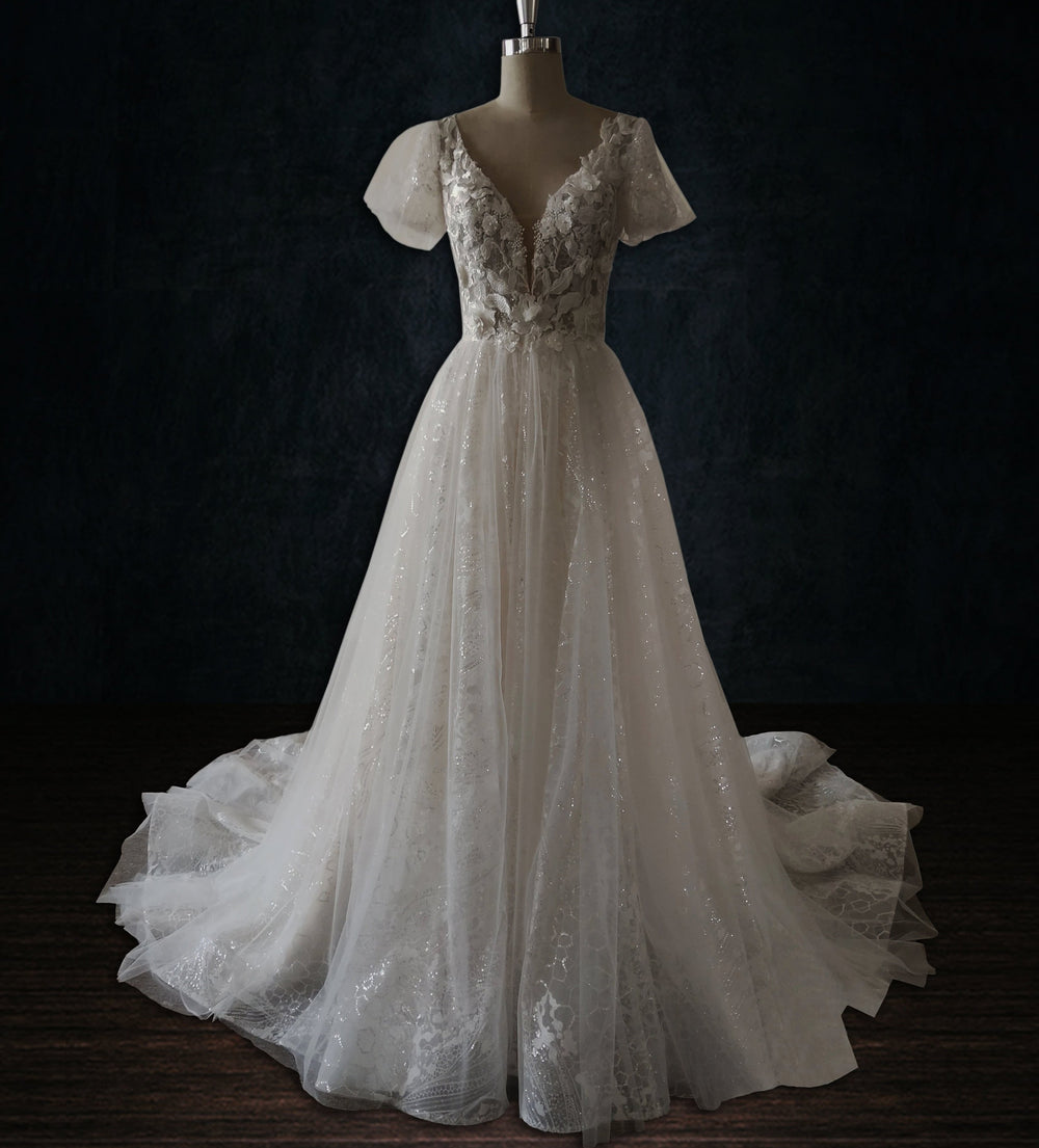 boho mermaid custom made wedding dress
