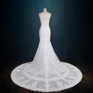 lace bell sleeve wedding dress