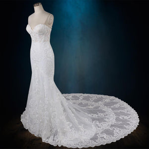 lace bell sleeve wedding dress