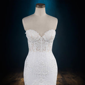 lace bell sleeve wedding dress