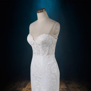 lace bell sleeve wedding dress