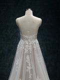 A-Line Lace Wedding Dress with Spaghetti Straps