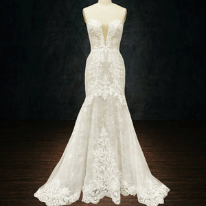 wedding dress with bell sleeves